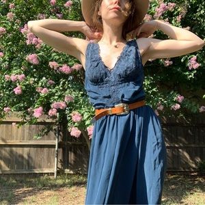 1970s silk dress with lace detailing